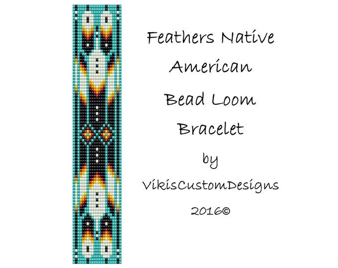 Feathers Native American Bracelet Pattern by VikisCustomDesigns