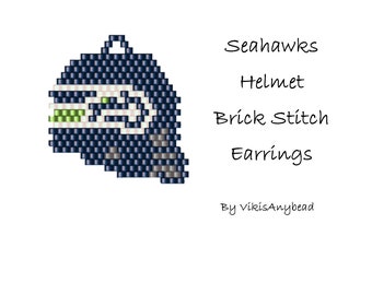 Seahawks Helmet Brick Stitch Earrings Pattern by VikisAnyBead