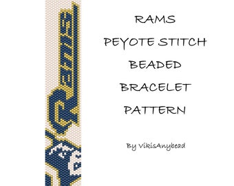 Rams Beaded Peyote Stitch Bracelet Pattern by VikisAnyBead