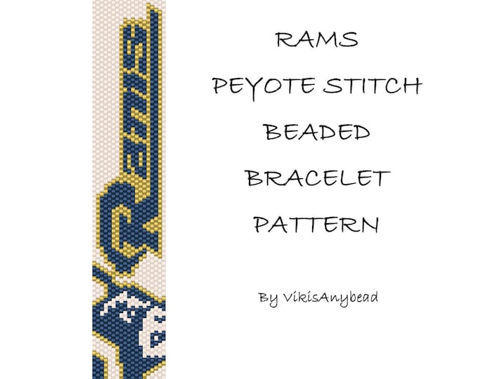 Rams Beaded Peyote Stitch Bracelet Pattern by VikisAnyBead