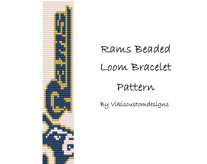 Rams Beaded Loom Bracelet Pattern by Vikiscustomdesigns