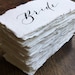 Wedding Place Card on Handmade Paper - Handwritten Calligraphy - Place Cards - Name Cards - Place Settings 