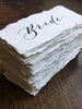 Wedding Place Card on Handmade Paper - Handwritten Calligraphy - Place Cards - Name Cards - Place Settings 