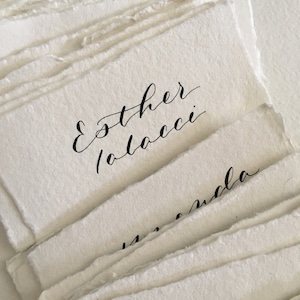 Wedding Place Card on Handmade Paper Handwritten Calligraphy Place Cards Name Cards Place Settings image 4