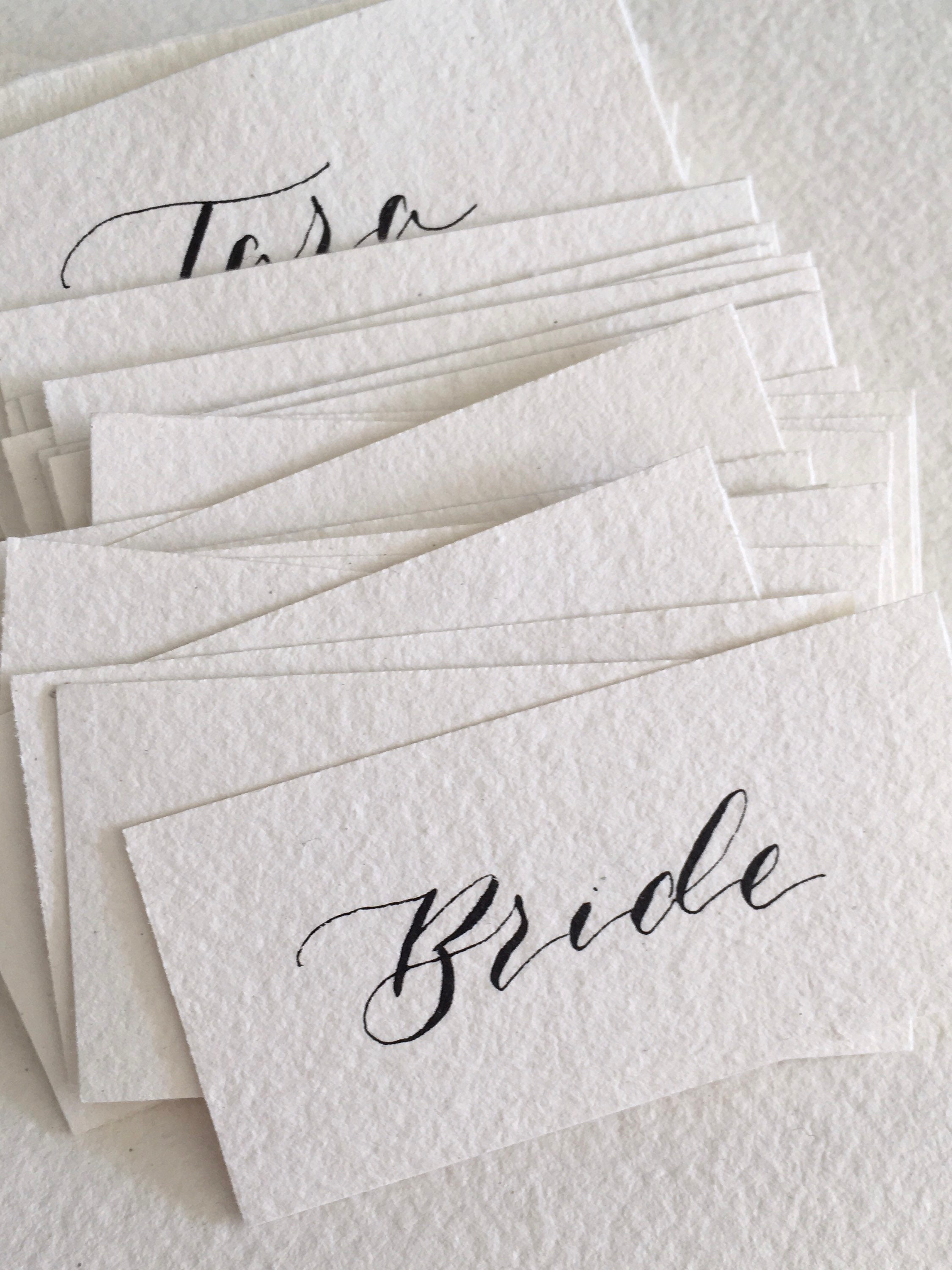 Wedding Place Cards on Handmade Paper Cut Edges Place Cards Etsy