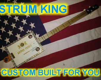 Cigar Box Guitar/3 String Cigar Box Guitar/Stick Dulcimer - "Strum King"/Cigarbox Guitar