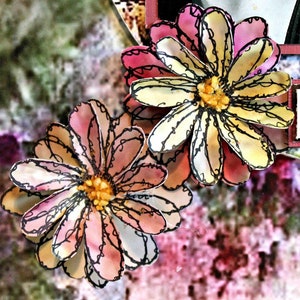 Scribble Flower Spring Daisy Art Rubber Stamp