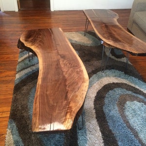 Sold--- Black Walnut Live Edge Table/Bench