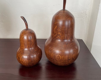 Pair of MCM solid wood pear sculptures