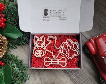 Scottie Cookie Cutter Set – Scottish Terrier, Paw Print & Personalized Bone