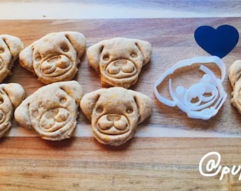 Pug cookie cutter - Halo the pug - Dog cookie cutter - pup cutter