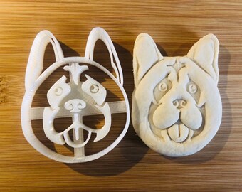 Akita dog cookie cutter - dog face cookie cutter