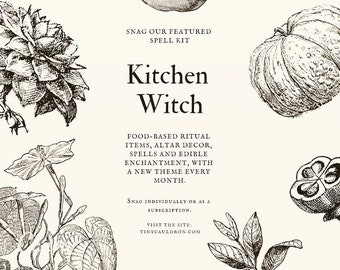 Kitchen Witch Mystery Box | Witchcraft spells and herb supplies for beginner, starter or spell kits, ritual tools and green witch apothecary