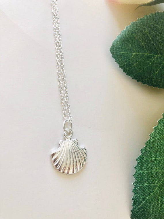 Seashell Necklace UK Silver plated shell necklace UK Etsy