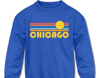 Felpa per ragazzi di Chicago, Illinois - Felpa retrò con alba - Possibilità di personalizzazione