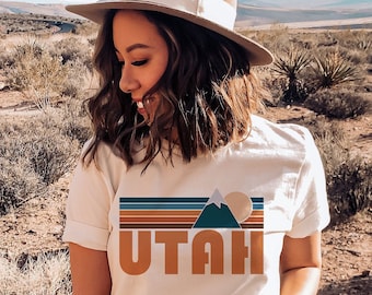 Utah T-shirt, retro berg T-shirt voor unisex - personalisatie mogelijk