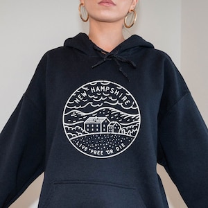 New Hampshire Hoodie, State Design Adult Unisex New Hampshire Sweatshirt - Personalization Available