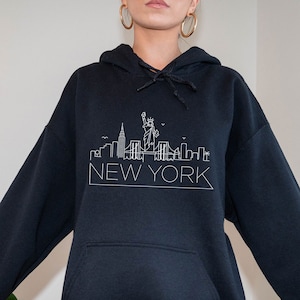 New York Hoodie, Adult Unisex Skyline New York, New York Hoodie Sweatshirt - Personalization Available