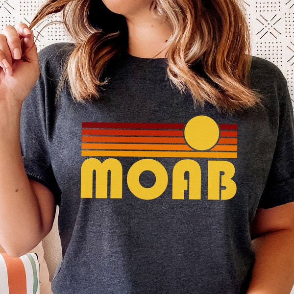 Moab, Utah Shirt, Retro Sunset Unisex Moab T-Shirt