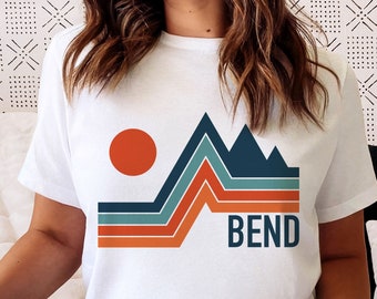 Bend, Oregon T-Shirt, Retro-Berg-Unisex-Shirt aus Bend – Personalisierung möglich