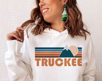Truckee, California Hoodie, Retro Mountain Unisex Truckee Sweatshirt
