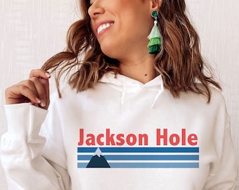 Sweat à capuche Jackson Hole Wyoming : motif montagne vintage, unisexe