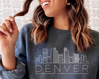 Denver Skyline Sweatshirt: Unisex Colorado Crewneck