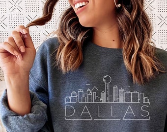 Cute I Love Dallas Football Heart City Skyline Women's Tee