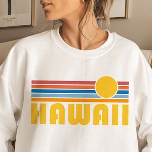 Hawaii Sweatshirt, Retro Sunset Unisex Hawaii Sweatshirt - Personalization Available