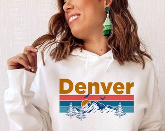 Moletom com capuz retrô Denver: Mountain Sun Unisex
