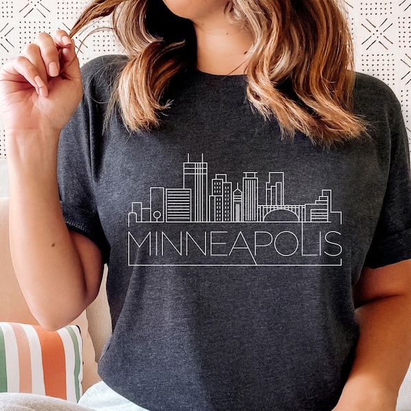 Minneapolis, Minnesota T-Shirt, Adult Unisex Skyline Minneapolis T Shirt