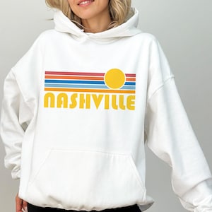Nashville, Tennessee Hoodie - Retro Sunrise Unisex Nashville Sweatshirt - Personalization Available