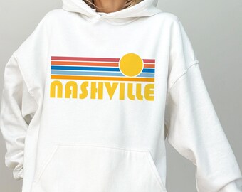 Nashville, Tennessee Hoodie - Retro Sunrise Unisex Nashville Sweatshirt - Personalization Available
