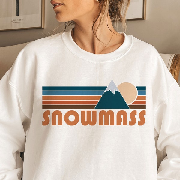 Snowmass, Colorado Sweatshirt, Unisex Retro Mountain Crewneck Snowmass Sweatshirt