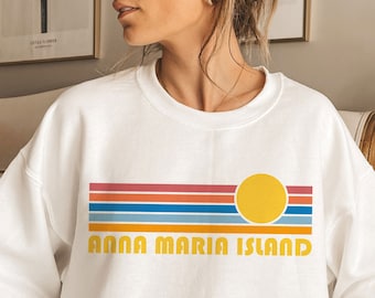 Retro Anna Maria Island Sweatshirt: Unisex Florida Vacation Souvenir