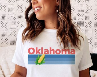 Oklahoma T-Shirt, Retro Corn Unisex Oklahoma Shirt