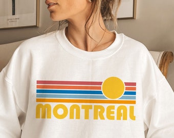 Retro Montreal Sweatshirt: Unisex Sunrise Crewneck - Customizable