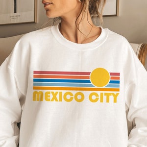 Cidade do México, Moletom México, Moletom Retro Sunrise Unissex Cidade do México - Personalização Disponível