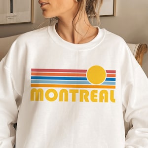 Retro Montreal Sweatshirt: Unisex Sunrise Crewneck - Customizable