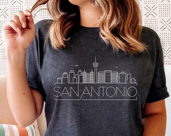 Maglietta con grafica di San Antonio, Texas - T-shirt unisex con skyline