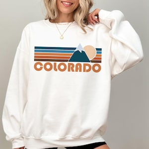 Retro Colorado Sweatshirt: Unisex Crewneck, Mountain Graphic