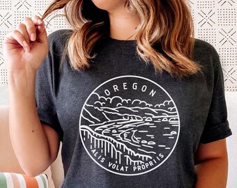 Camiseta gráfica de Oregón: camiseta unisex con diseño del estado