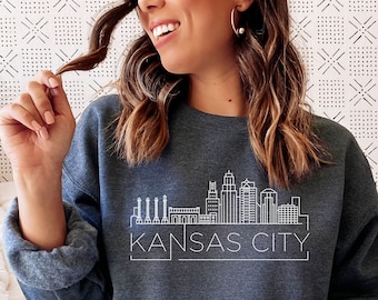 Kansas City Skyline Sweatshirt: Missouri Unisex Crewneck