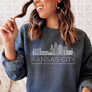 Kansas City Sweatshirt, Skyline Kansas City, Missouri Unisex Sweatshirt