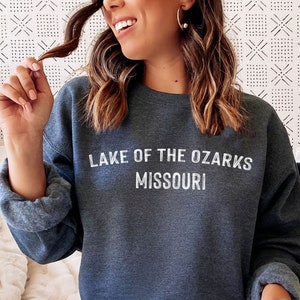 Lake of the Ozarks, Missouri Sweatshirt, Paint Text Lake of the Ozarks Crewneck Sweatshirt - Personalization Available
