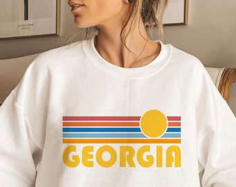 Retro Sunset Georgia Sweatshirt: Unisex Crewneck