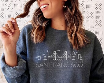 San Francisco Skyline Sweatshirt: California Unisex Crewneck