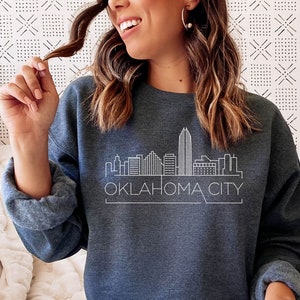 Oklahoma City Skyline Sweatshirt: Unisex Oklahoma Souvenir