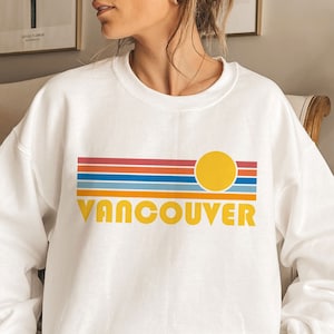 Sweat-shirt rétro Vancouver : col rond unisexe Sunrise