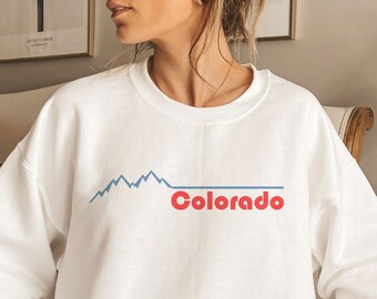 Retro Colorado Mountain Sweatshirt: Unisex Crewneck